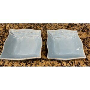 Baum Brothers Fish School‎ Collection Blue Cereal Bowls Embossed Fish Set Of 2